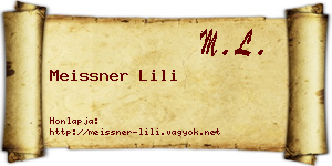 Meissner Lili névjegykártya